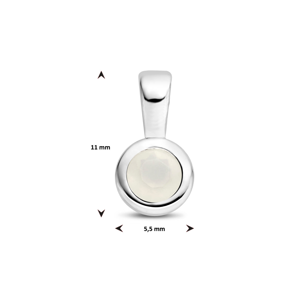 hanger met geboortesteen 11 mm zilver gerhodineerd