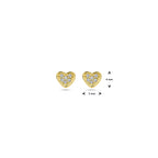 oorknoppen hart diamant h si 14K geelgoud