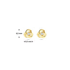 oorknoppen zirkonia 6,5 mm 14K geelgoud