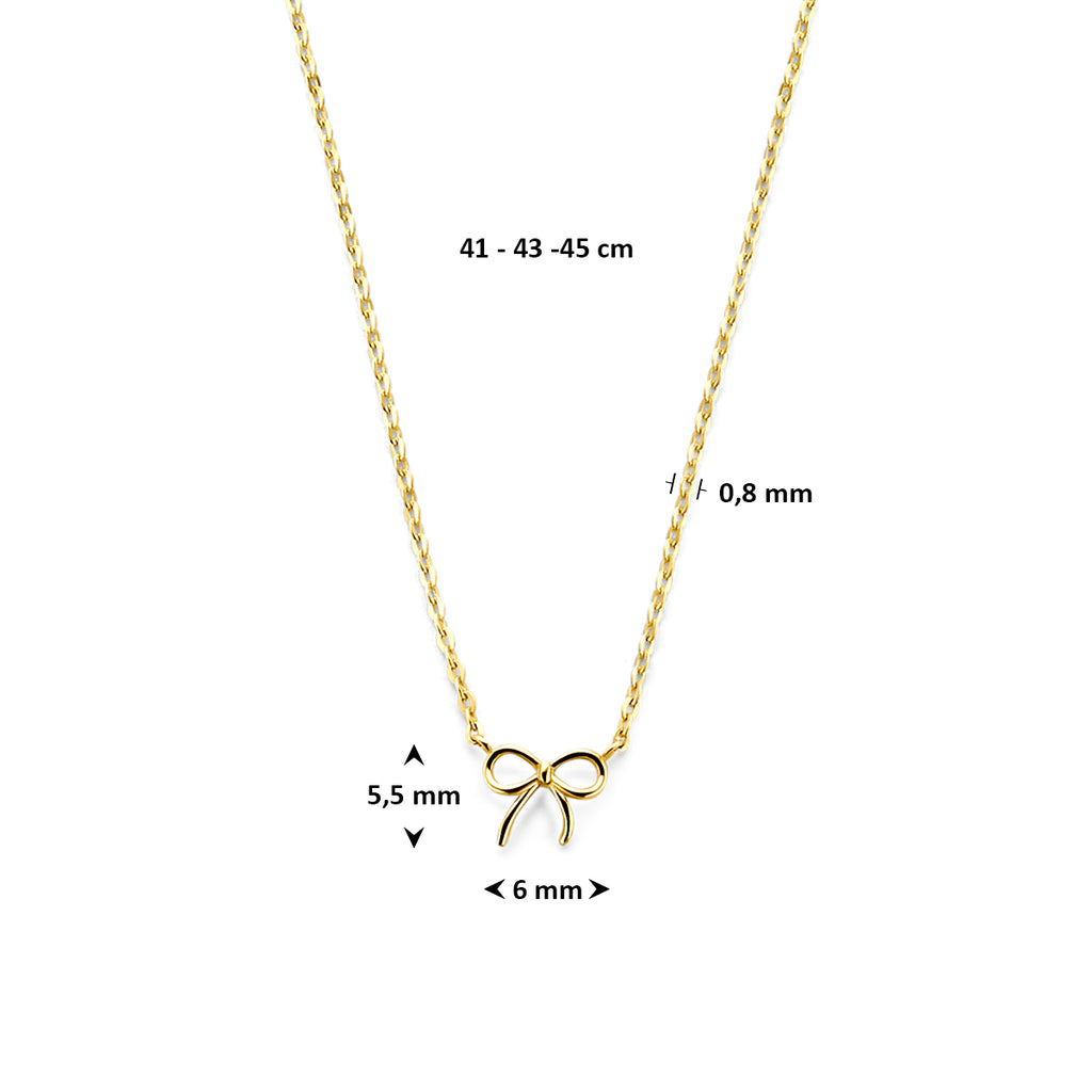 9 Karat Halskette Schleife 41 - 43 - 45 cm 9K gelb