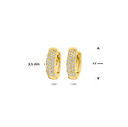 klapoorringen zirkonia 12 mm 1 micron zilver verguld (geel)