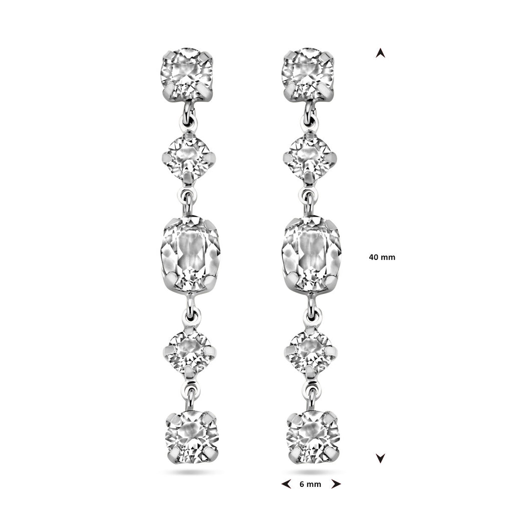 Swarovski-Ohrringe aus rhodiniertem Silber