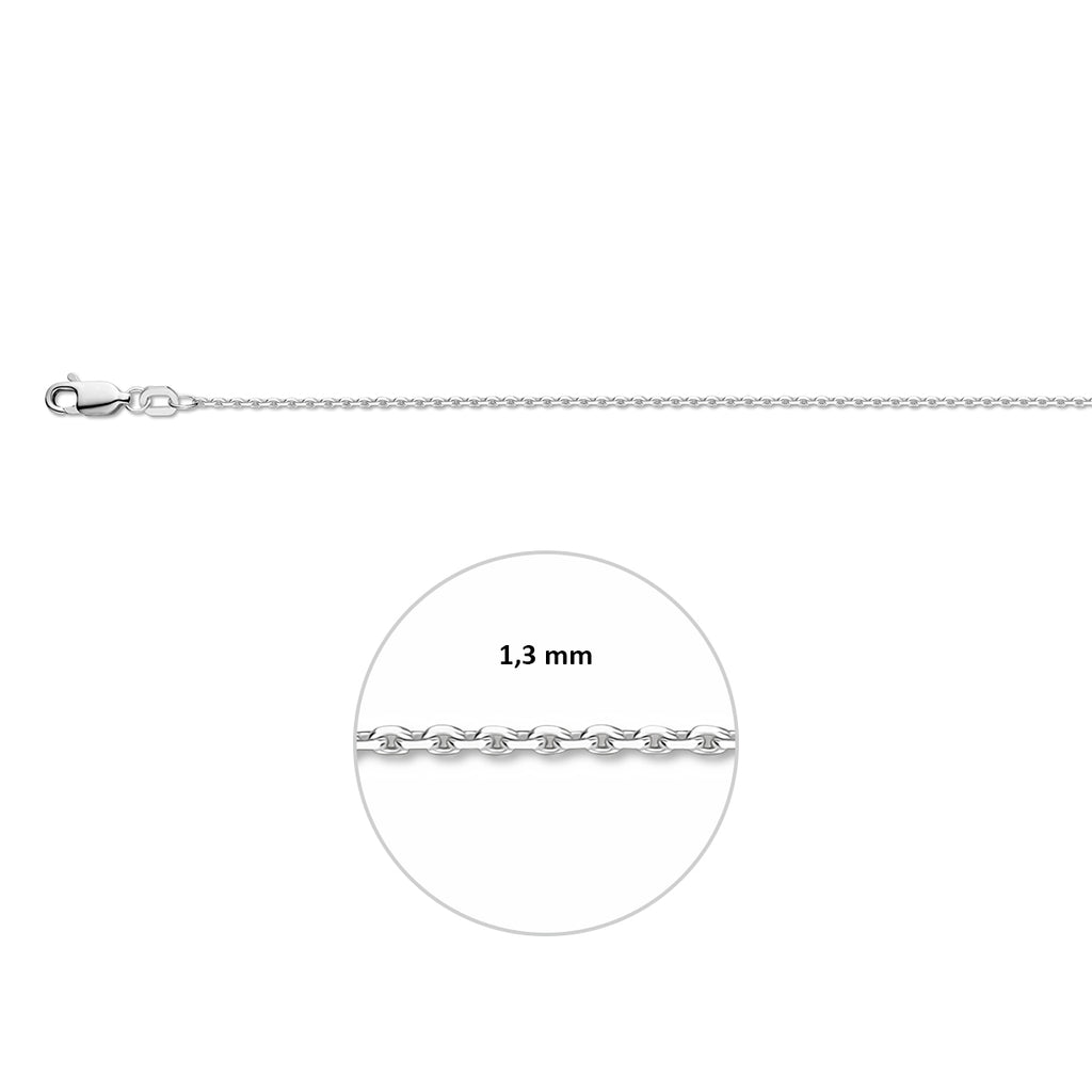 Anker Diamantiert 1,3 mm Silber Weiß