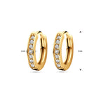 klapoorringen zirkonia 9 mm 1 micron zilver verguld (geel)