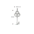 hanger sleutel zirkonia zilver gerhodineerd
