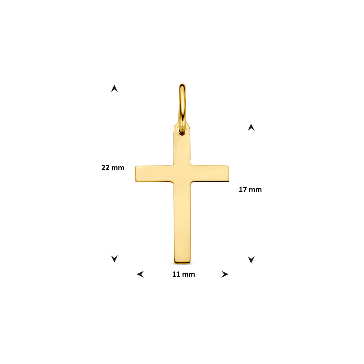 hanger kruis 14K geelgoud