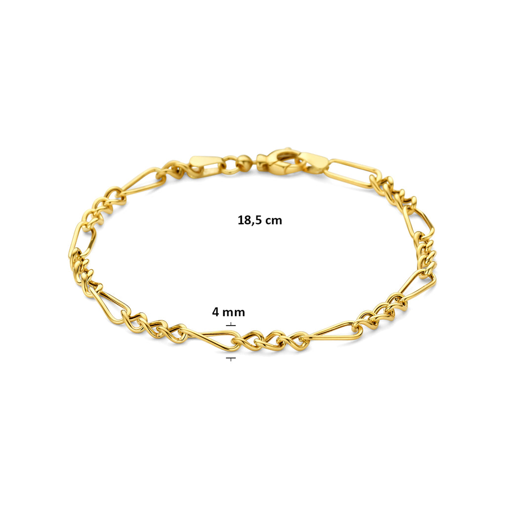 9K Armband 4 mm 18,5 cm 9K Gelb