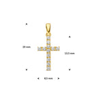 Anhänger Kreuz Zirkonia 13,5 mm 14K Gelbgold