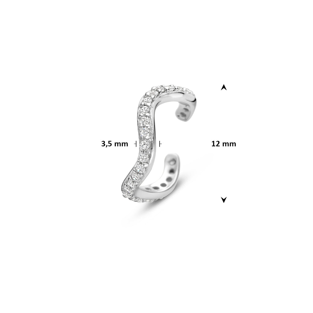 ear cuff zirkonia 12 mm zilver gerhodineerd
