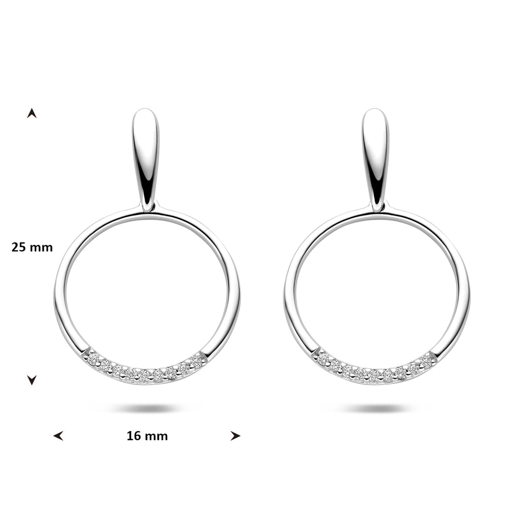 Ohrstecker Zirkonia 25 mm Silber rhodiniert