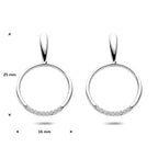 Ohrstecker Zirkonia 25 mm Silber rhodiniert