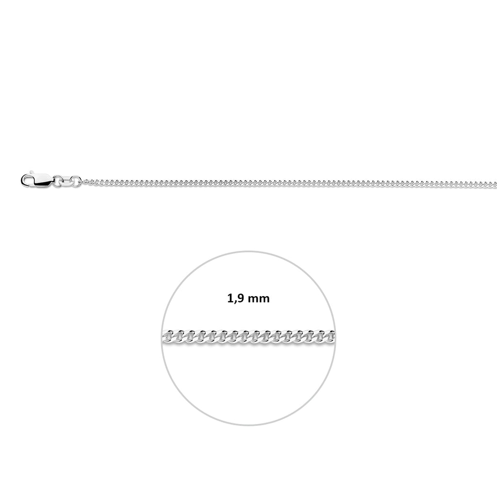 Gourmetkette 1,9 mm Silber weiß