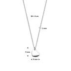 collier hartje 36 + 4 cm zilver gerhodineerd