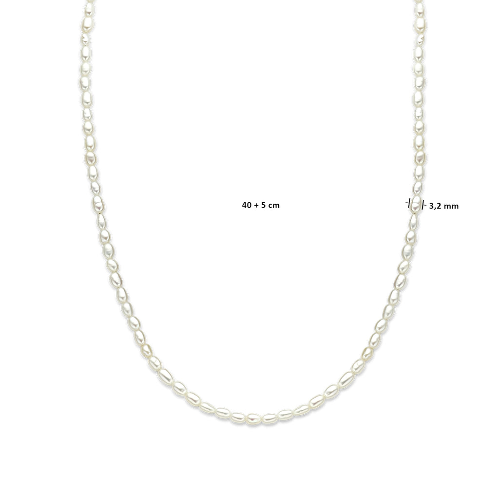 Halskette Perlen 3,2 mm 40 + 5 cm 14K Gelbgold
