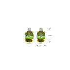 oorknoppen toermalijn en diamant 0.04ct (2x 0.02ct) h si 14K geelgoud - ovaal