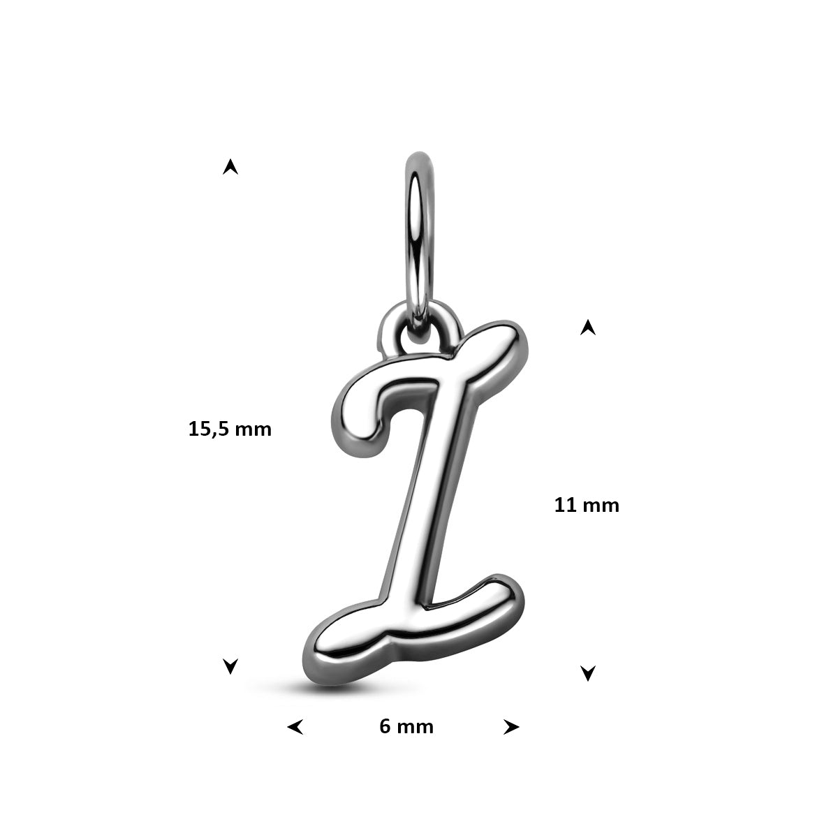 hanger letter zilver gerhodineerd
