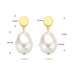 oorhangers barok parel 14K geelgoud