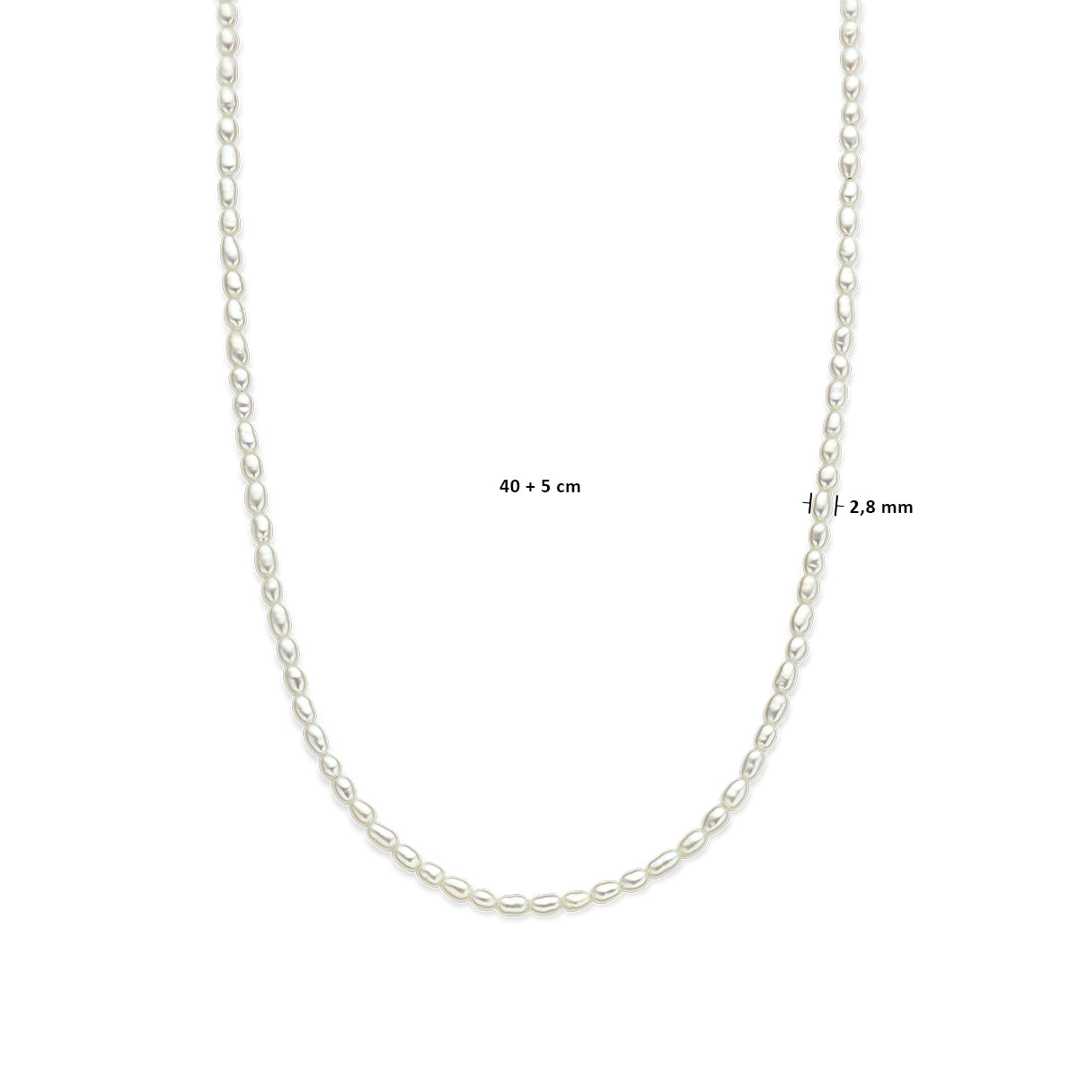 Halskette Perlen 2,8 mm 40 + 5 cm 14K Gelbgold