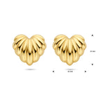 oorknoppen hartje 15 mm 14K geelgoud