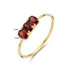 Ring-Trilogie Granat 14K Gelbgold