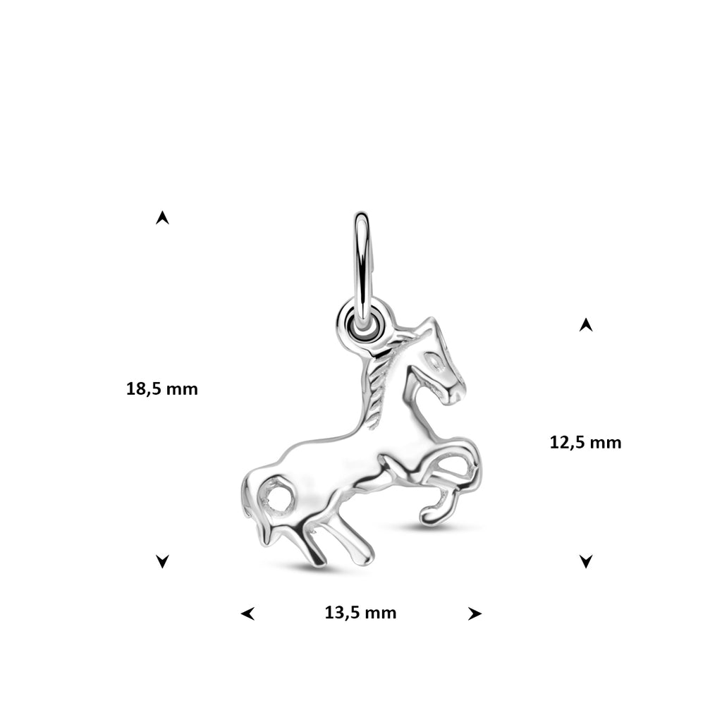 hanger paard zilver wit