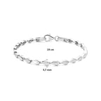 armband poli/mat 3,7 mm 19 cm zilver gerhodineerd