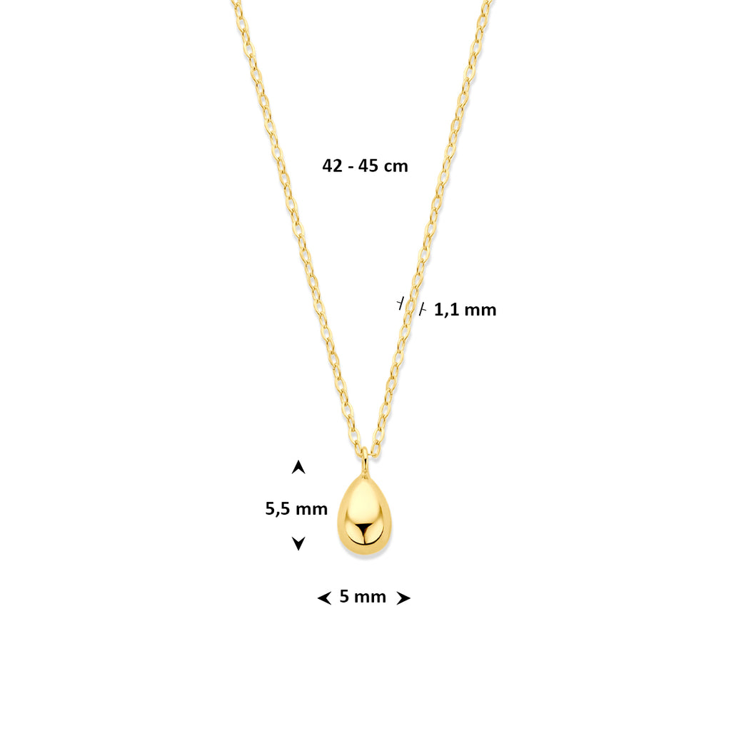 Halskette Tropfen 42 - 45 cm 14K Gelbgold