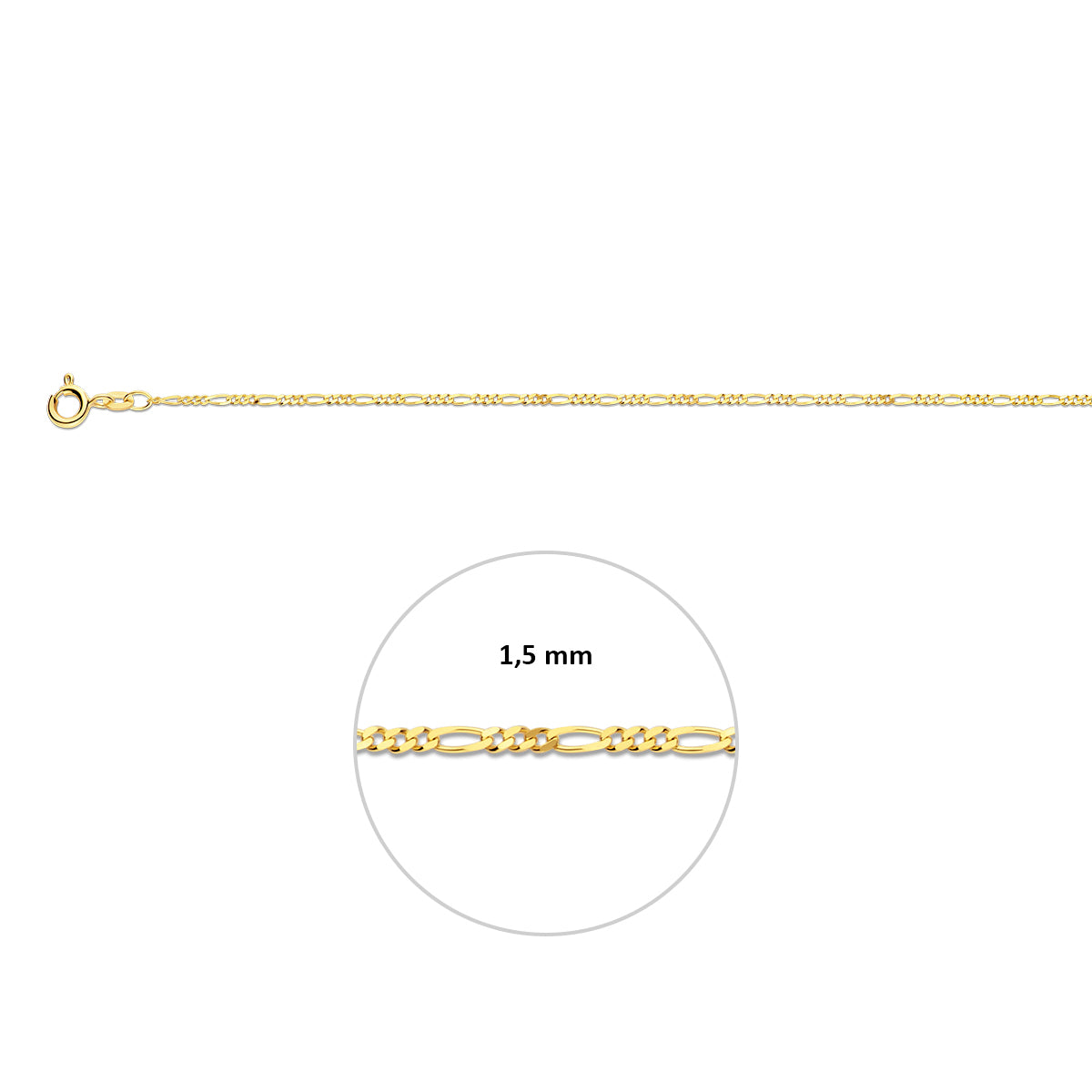 figaro 1,5 mm 14K geelgoud