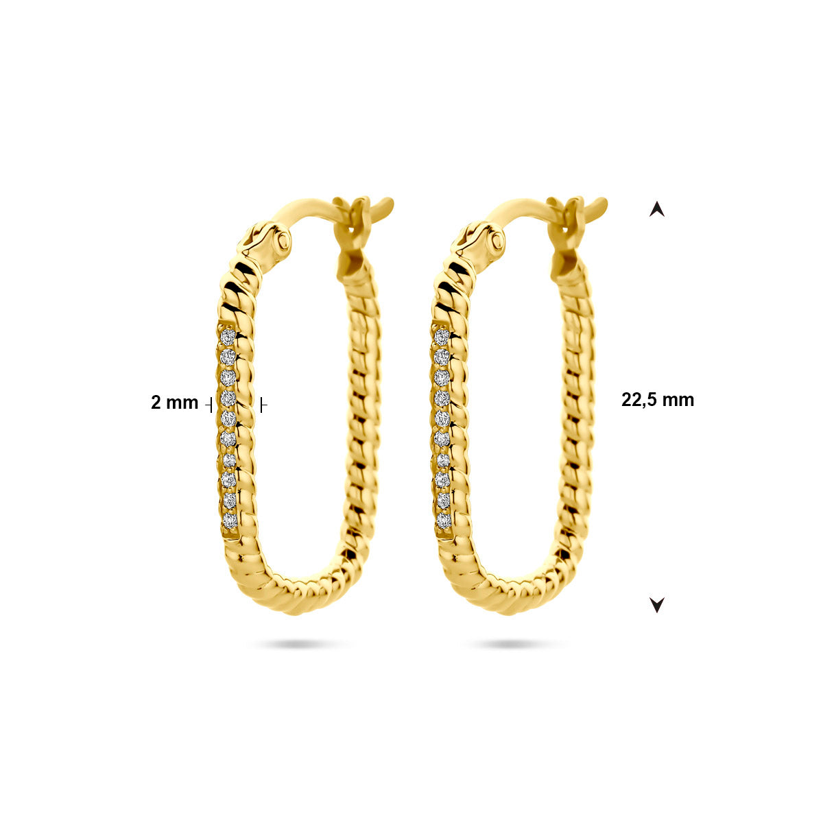 oorringen zirkonia 1 micron zilver verguld (geel)