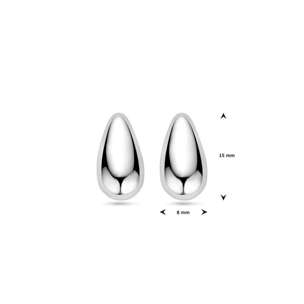 Ohrstecker Tropfen 15 mm Silber rhodiniert