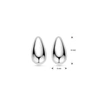 Ohrstecker Tropfen 15 mm Silber rhodiniert