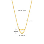 Halskette Herz 41 - 43 - 45 cm 14K Gelbgold