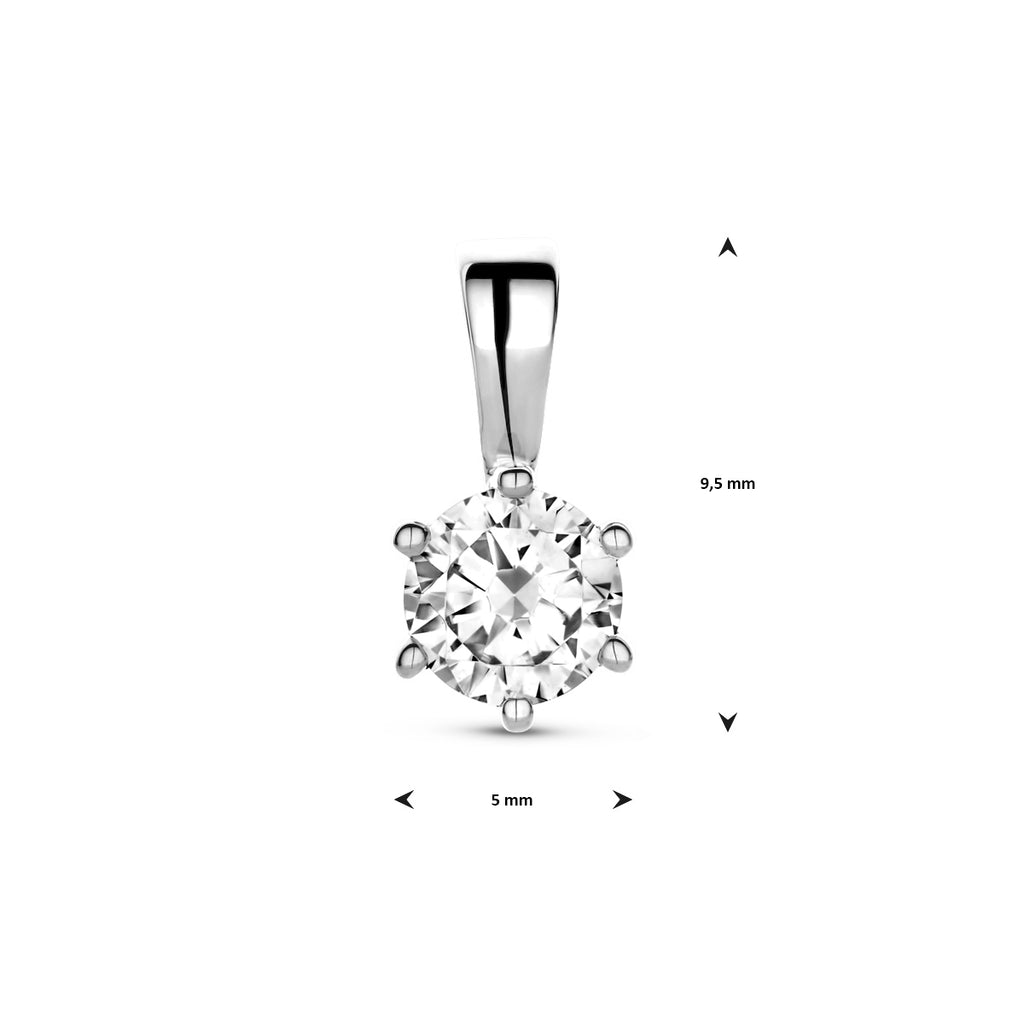 Anhänger Zirkonia 9,5 mm 14K Weißgold