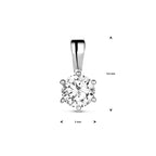 Anhänger Zirkonia 9,5 mm 14K Weißgold