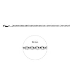 Jasseronkette 3,6 mm rhodiniert Silber