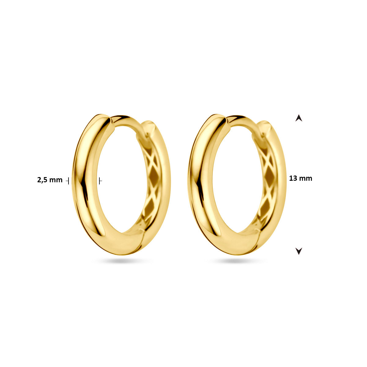 klapoorringen 14K geelgoud