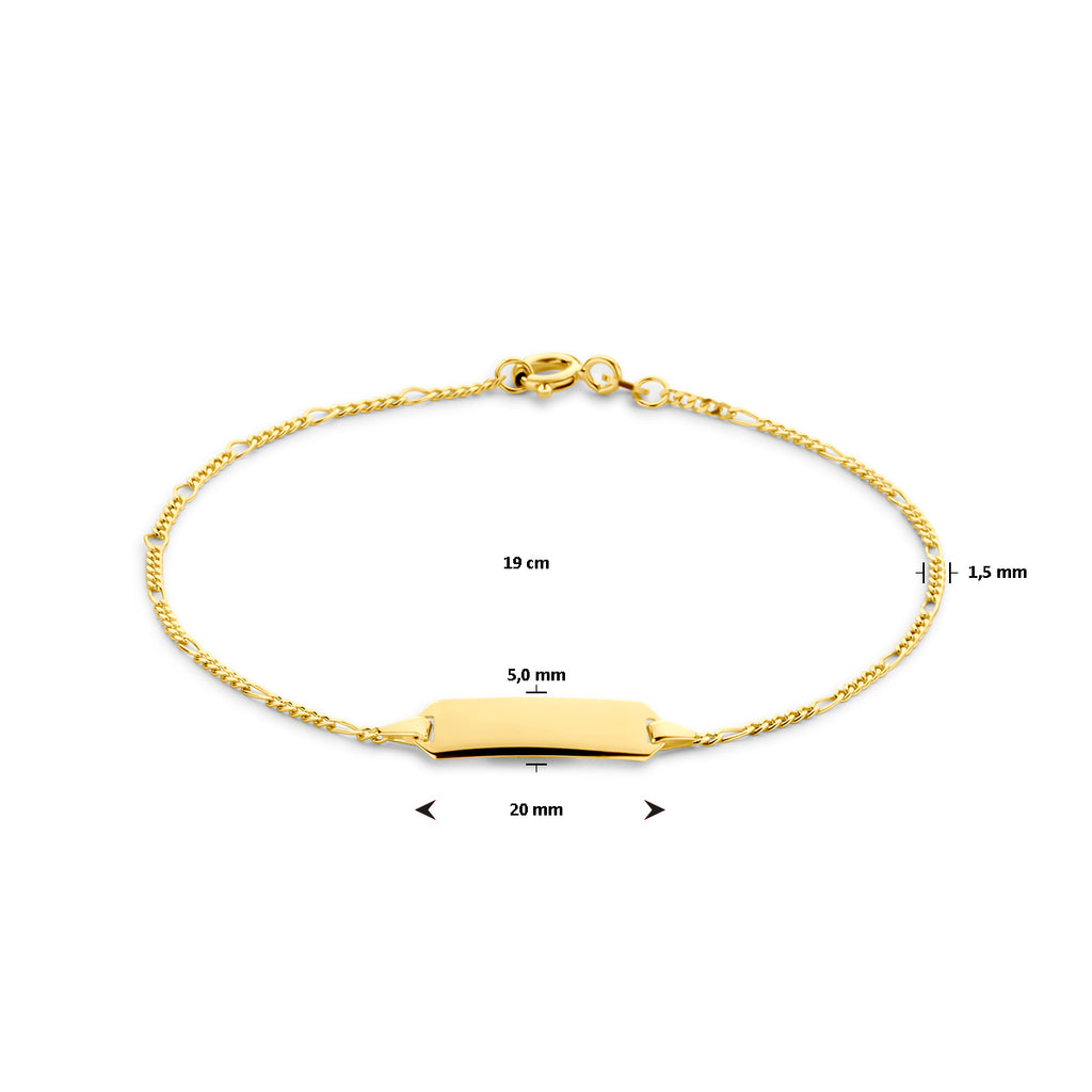 graveerarmband plaat 5 mm 15,5 - 19 cm 14K geelgoud