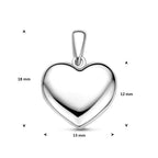 medaillon hart 12 mm zilver gerhodineerd