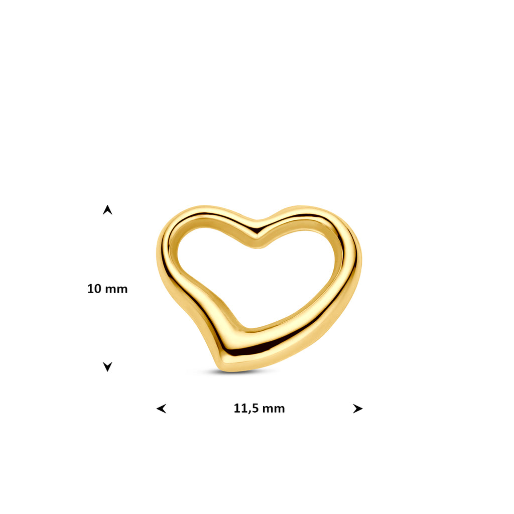 hanger hart 10 mm 14K geelgoud