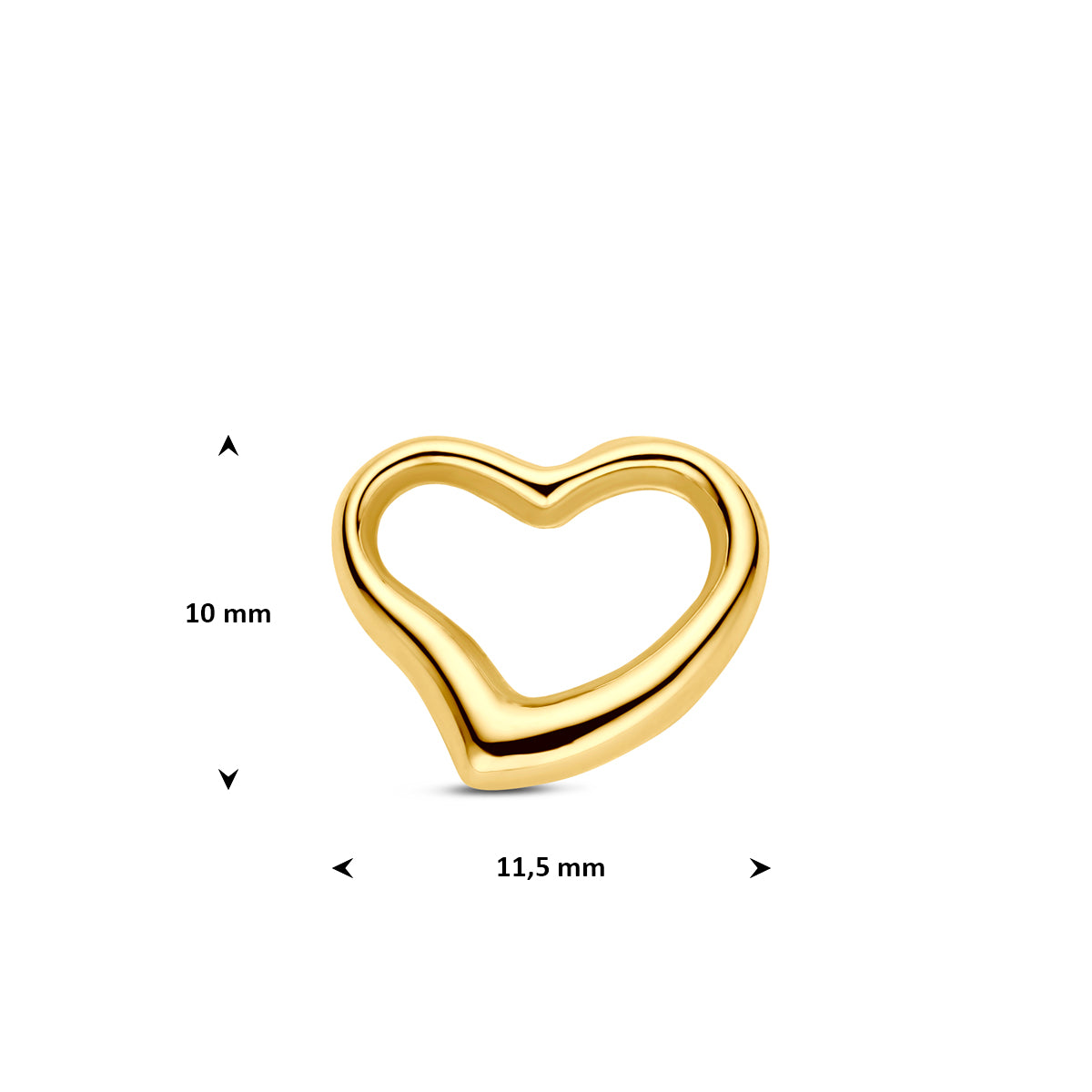 hanger hart 10 mm 14K geelgoud