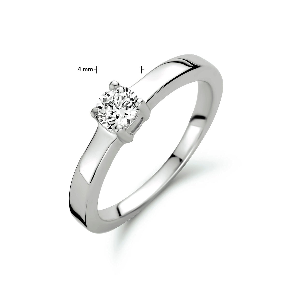 ring zirkonia zilver gerhodineerd