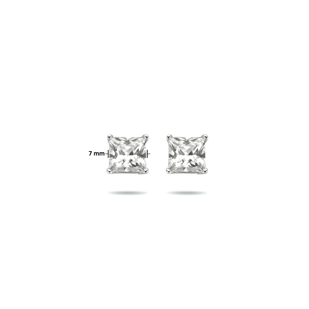 oorknoppen zirkonia zilver wit