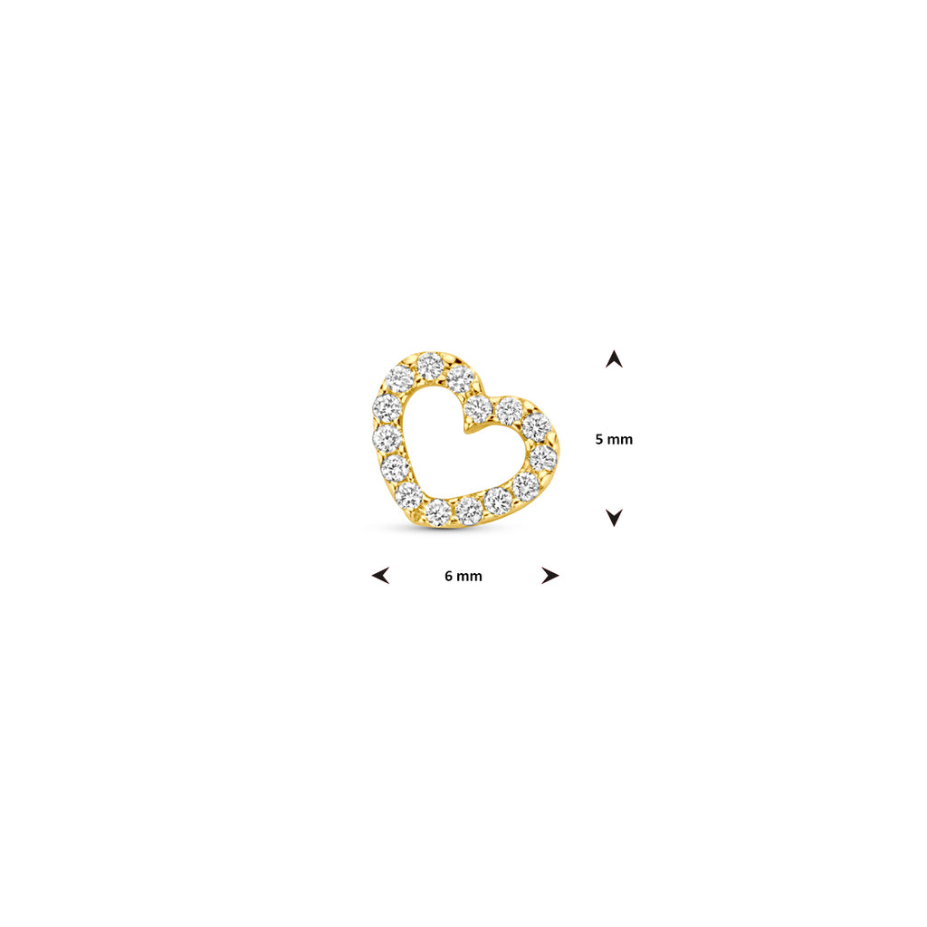Anhänger Herz Diamant 0.04ct H SI 5 mm 14K Gelbgold