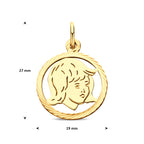 hanger meisje gediamanteerd 19 mm 14K geelgoud