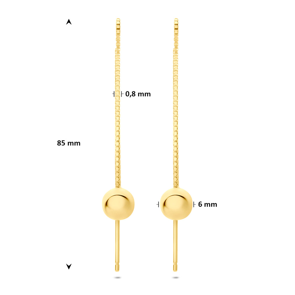 doortrekoorbellen bol 85 mm 1 micron zilver verguld (geel) - bol