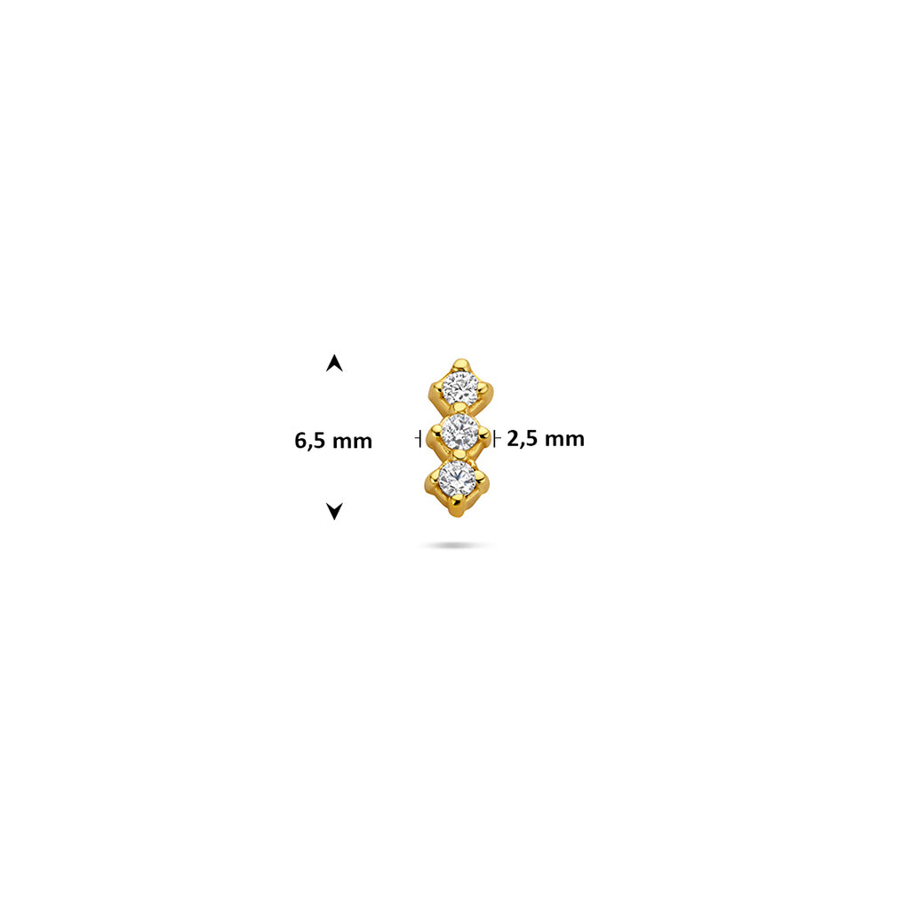 Flat Back Piercing Zirkonia 6,5 mm 1 Mikron vergoldet (gelb)