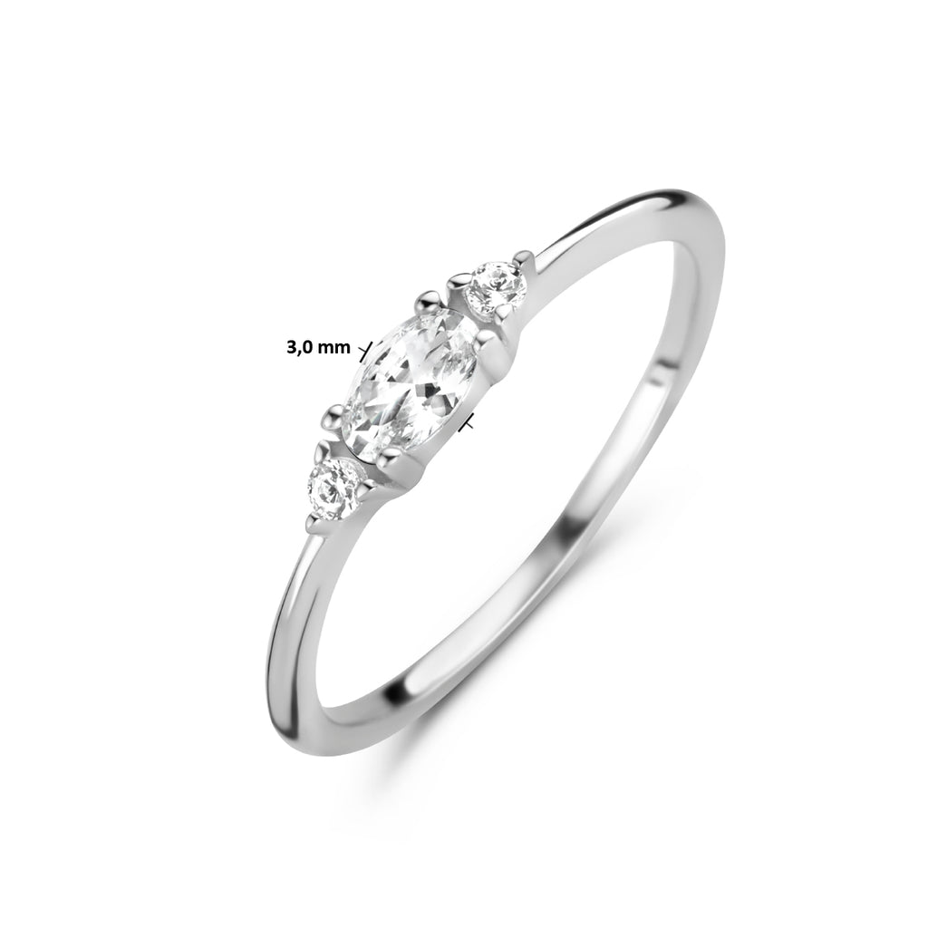 Ring Trilogie Zirkonia Silber rhodiniert