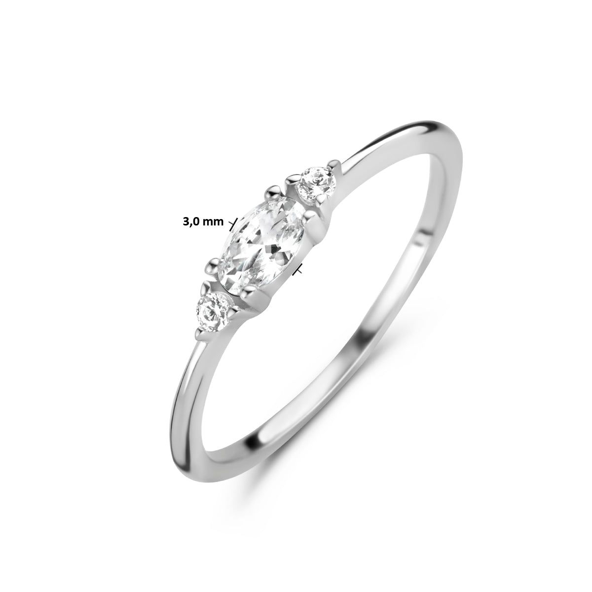 Ring Trilogie Zirkonia Silber rhodiniert