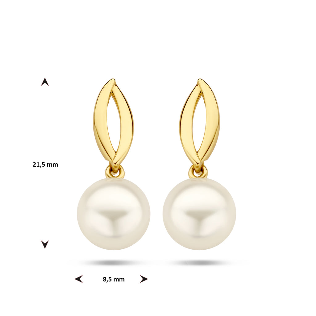 oorhangers parel 14K geelgoud