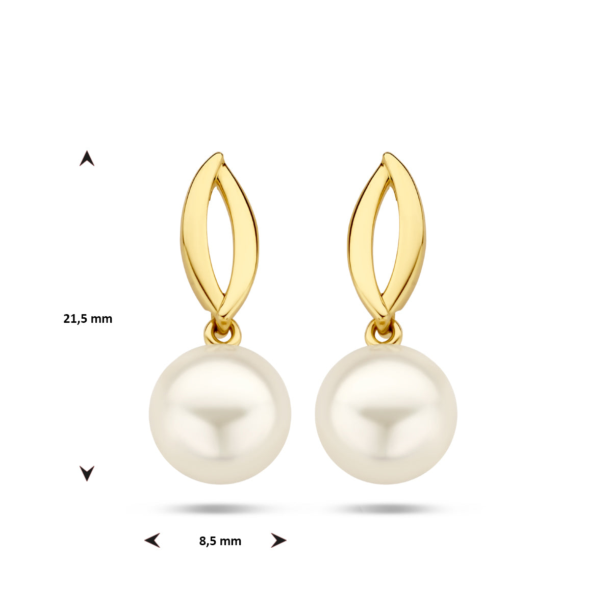 oorhangers parel 14K geelgoud